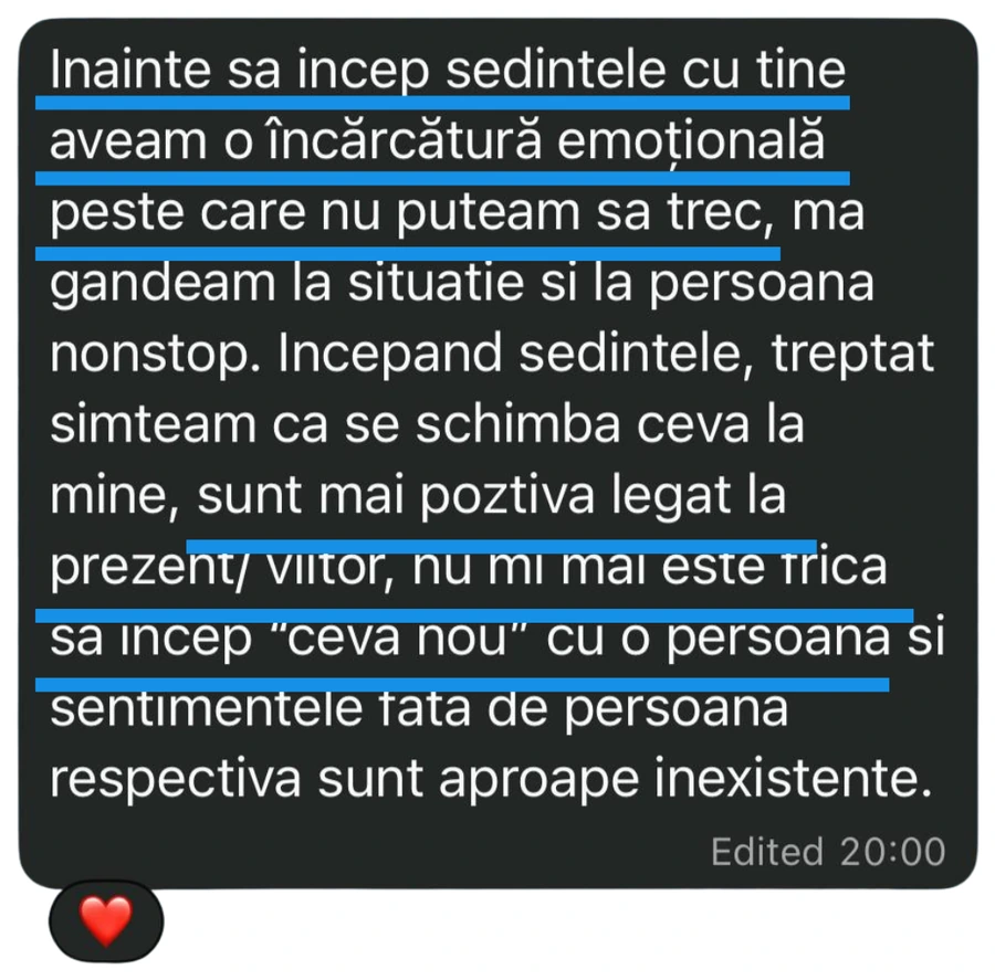 Mesaj de la client — Relație din trecut